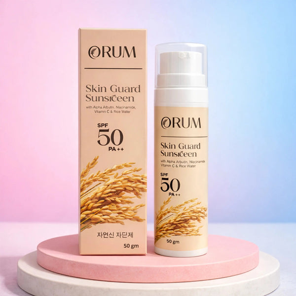 Rice Water Sunscreen with Niacinamide, Alpha Arbutin & Vitamin C- 50 Gm ORUM