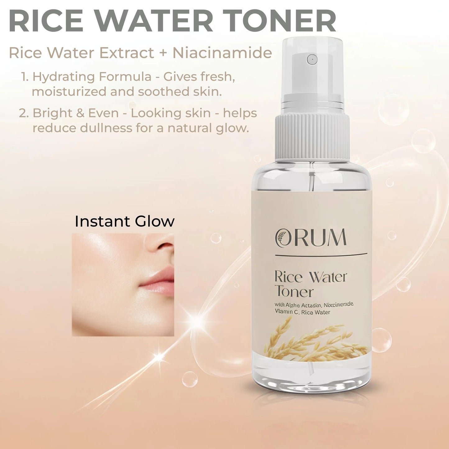 Rice Water Facewash with Niacinamide, Alpha Arbutin & Vitamin C ORUM
