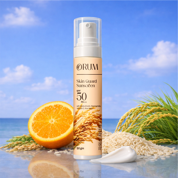 Rice Water Sunscreen with Niacinamide, Alpha Arbutin & Vitamin C- 50 Gm ORUM