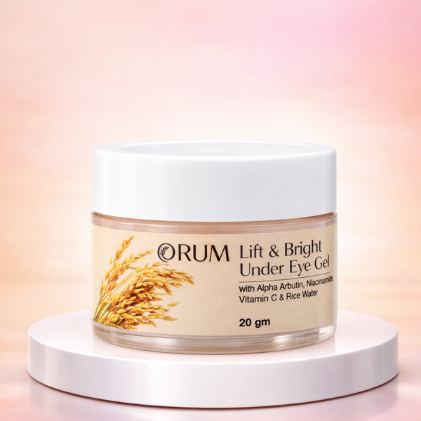 Rice Water Under Eye Cream with Niacinamide, Alpha Arbutin & Vitamin C- 20Gm ORUM