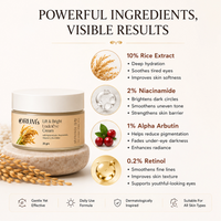 Lift & Bright Under Eye Gel with Rice Water, 2% Niacinamide, 0.2% Retinol, 1% Alpha Arbutin- 20 Gm ORUM