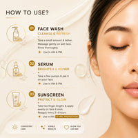 Glow Combo Pack Facewash, Serum, Sunscreen ORUM