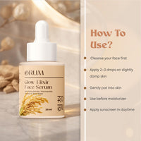 Glow Elixir Korean Rice Water Serum with 3% Niacinamide & 1% Alpha Arbutin, 0.5% Ceramide Complex- 30 ML ORUM