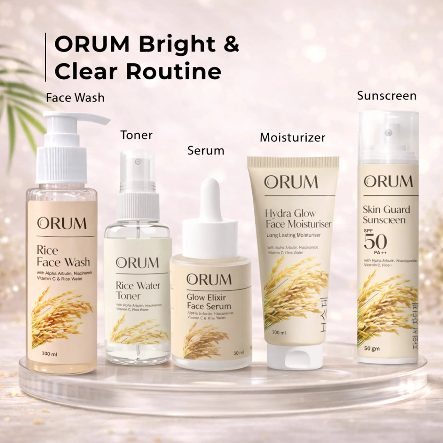 Rice Water Serum with Niacinamide, Alpha Arbutin & Vitamin C- 30 ML ORUM