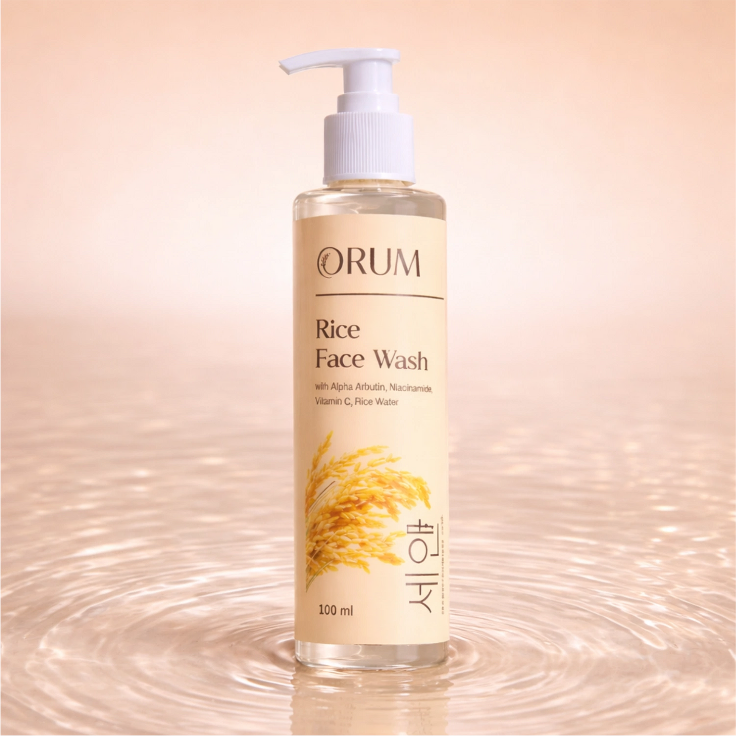 Rice Water Facewash with Ceramide Complex, Niacinamide, Alpha Arbutin & Vitamin C- 100ML ORUM